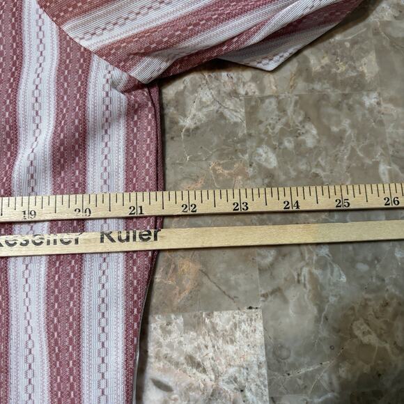 Vintage Le Mans Knit Shirt Mens Large White Red Permanent Press True 80s Dagger - Picture 6 of 10